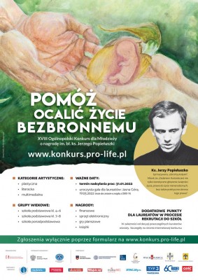 plakat xviii konkursu pomoz ocalic zycie bezbronnemu 2021